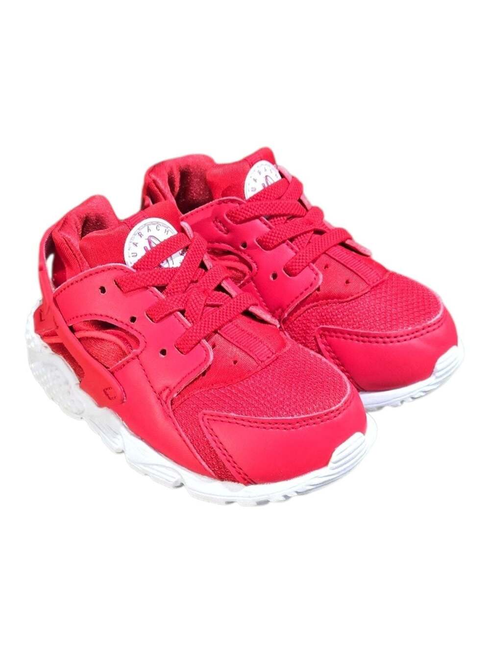 Nike Huarache Run Toddler Size 8C Red And White Sneakers